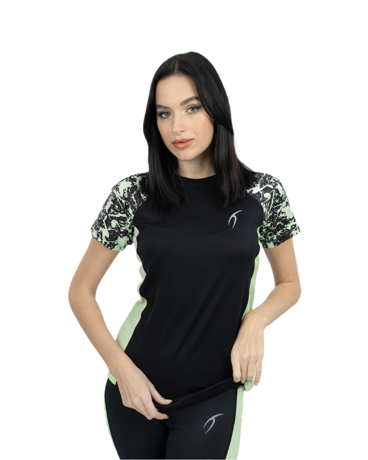 Women's Short Sleeves Black T-Shirt-Atum -59436564