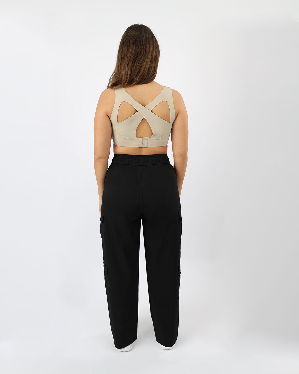 Women's Cargo Black Pants-Atum -97146137
