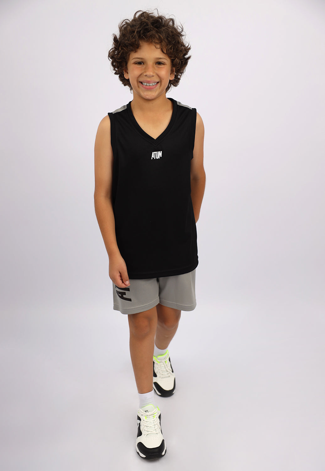 Basic Vneck Black Tank Top-Atum -55056995
