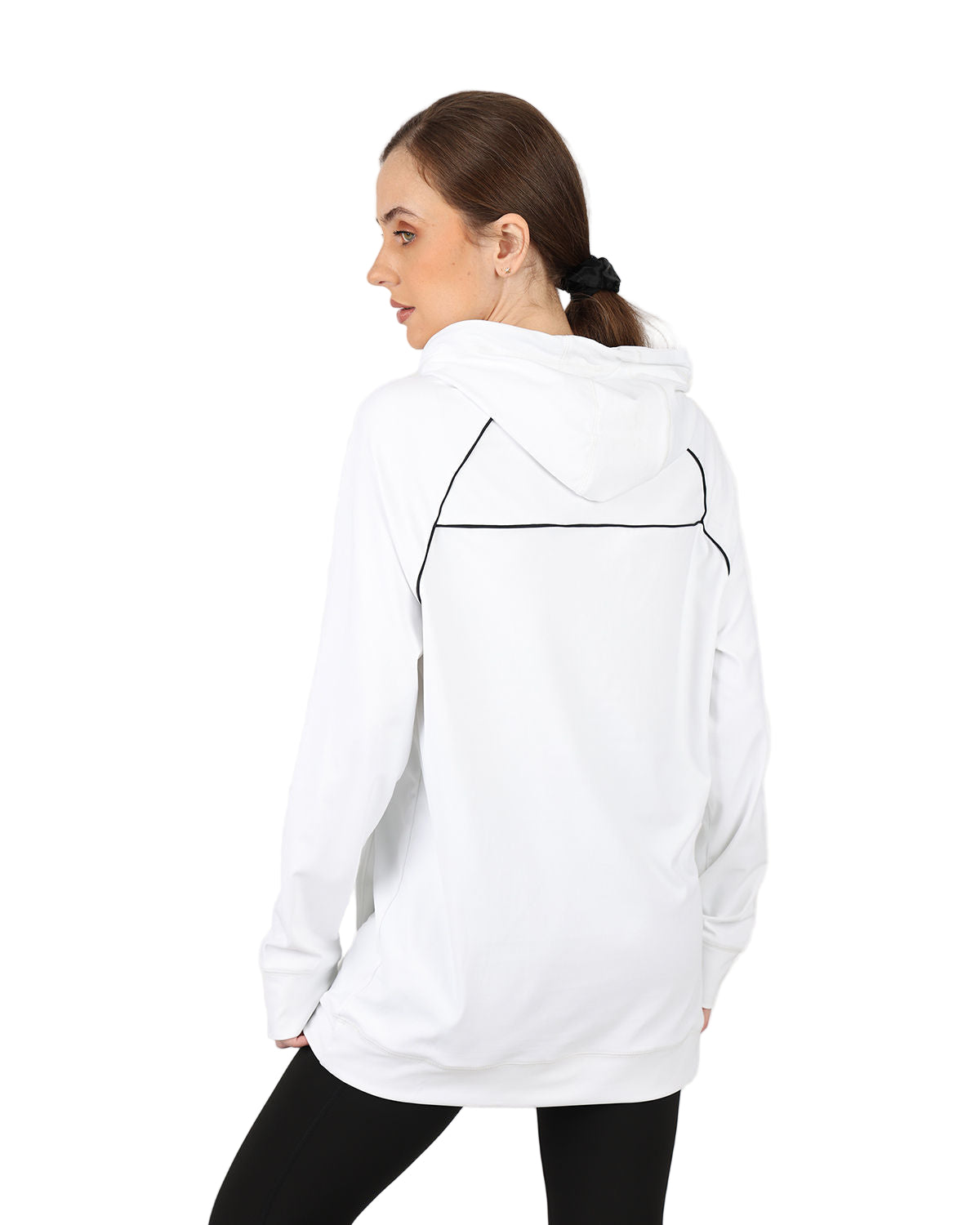Long-Sleeve Training White Hoodie-Atum -56354285