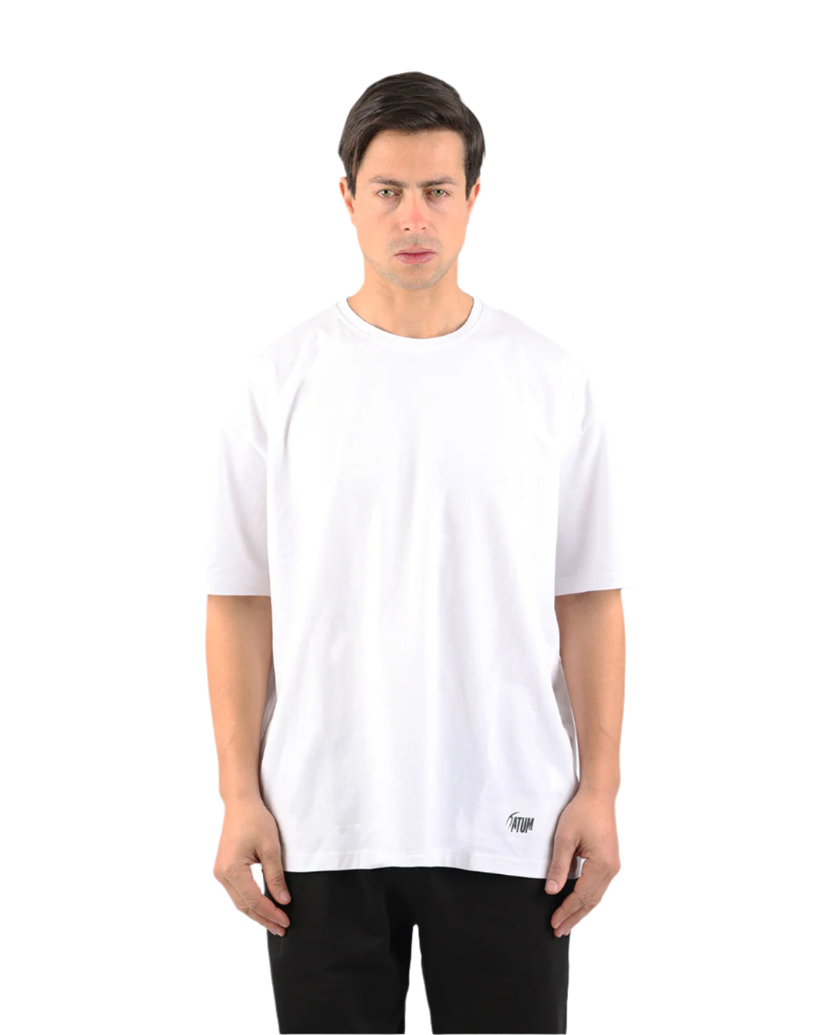 OverSized Basic Men's White T-Shirt-Atum -74056645