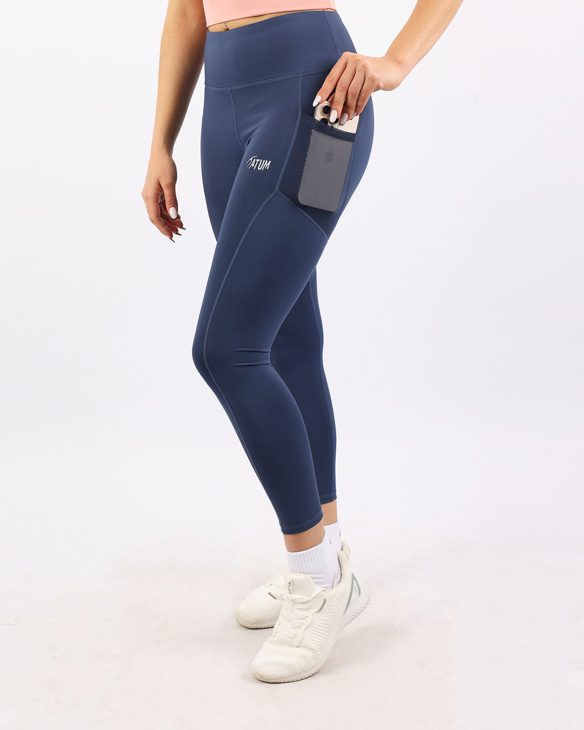 Pocket Flex Capri Navy Leggings-Atum -9688245