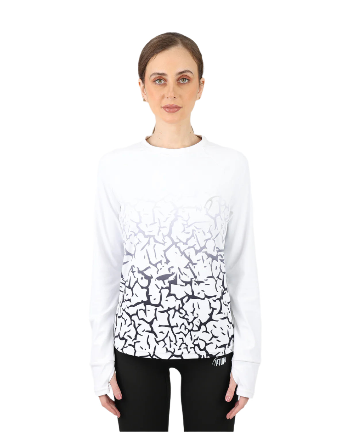 Graffiti Long-Sleeve White Shirt-Atum -23430584