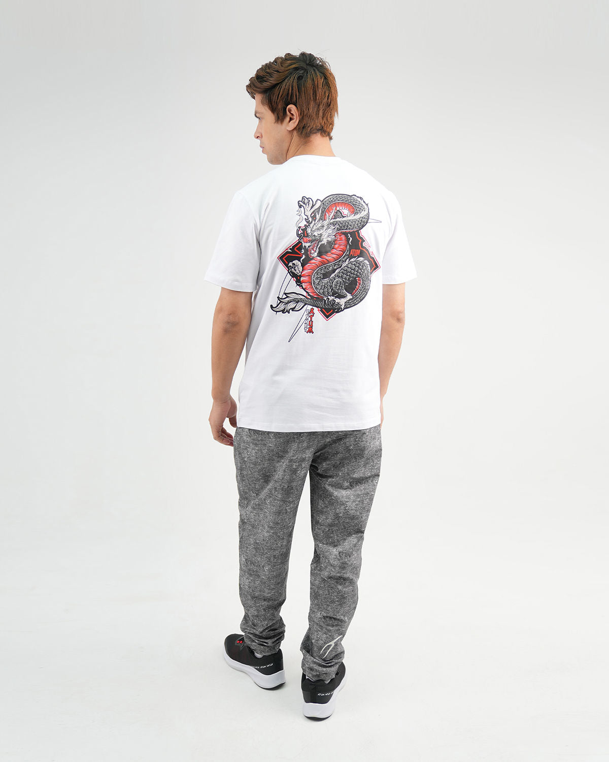 Dragon Strike Graphic White T-Shirt-Atum -30060669
