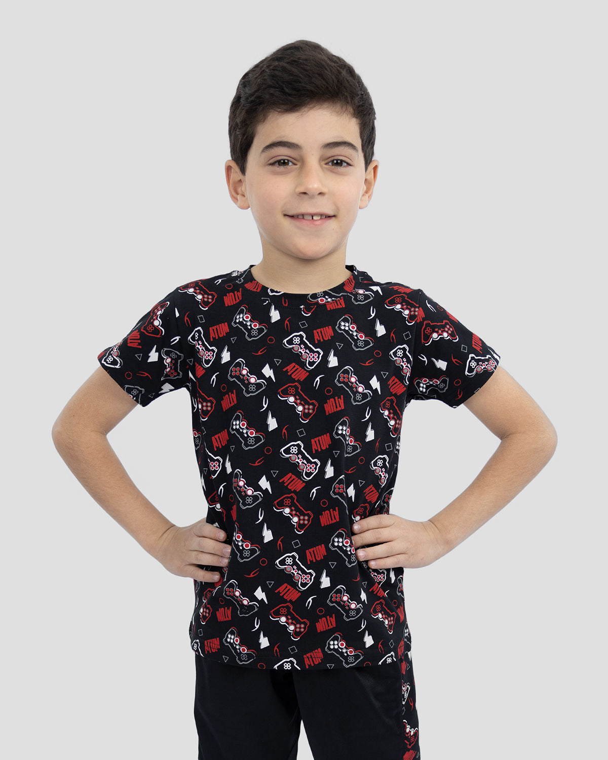 Printed Graphics Black T-Shirt-Atum -21671206