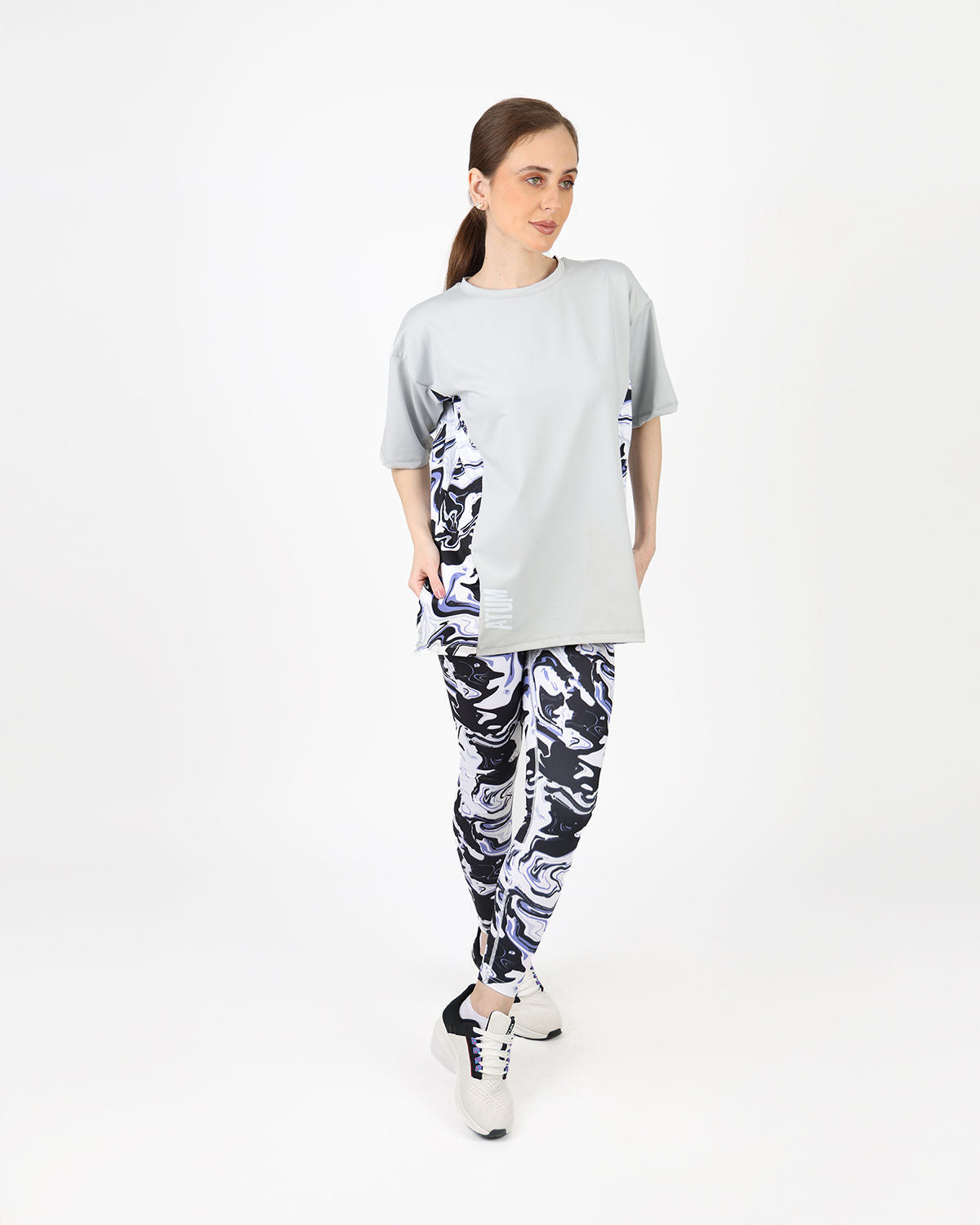 Women's Oversized Gray T-Shirt-Atum -34846702