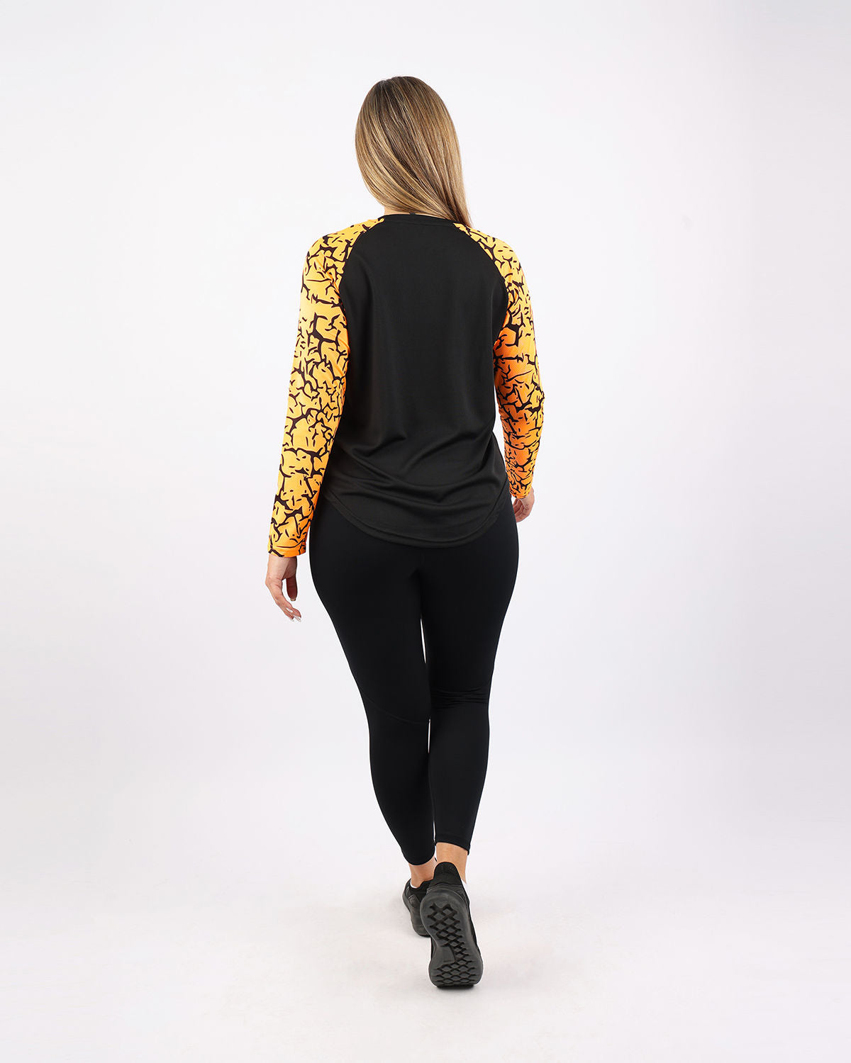 Crew Neck Long Sleeve Orange Top-Atum -34564266