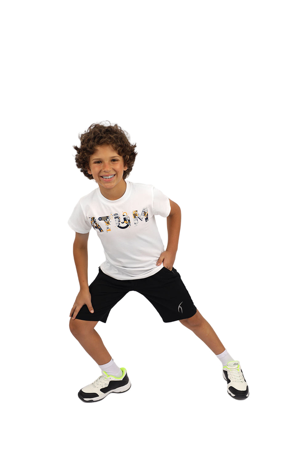 Boy's Short Sleeves Basic White T-shirt-Atum -25900291