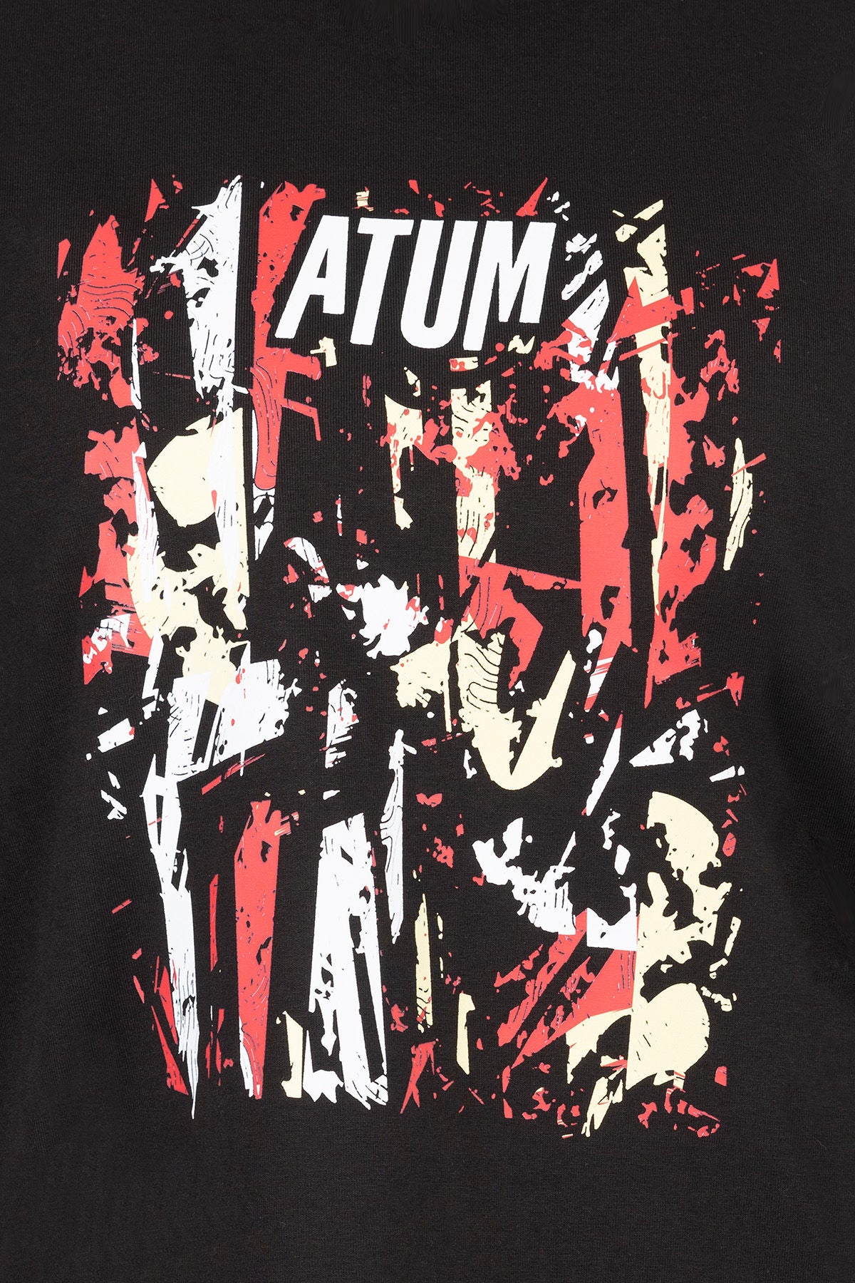 Oversize Printed Women's Black T-Shirt-Atum -74769504