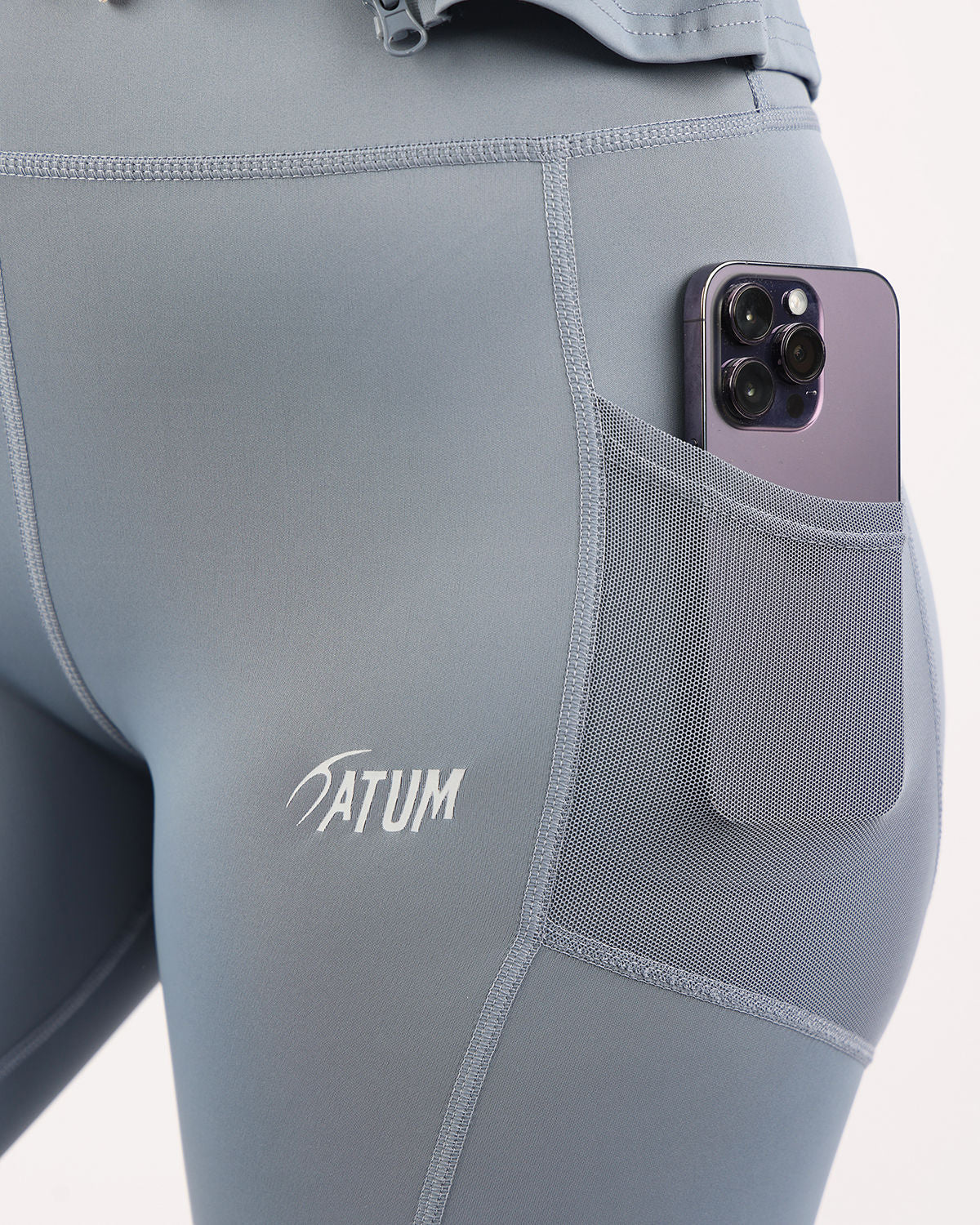 Pocket Flex Capri Blue Leggings-Atum -48970351