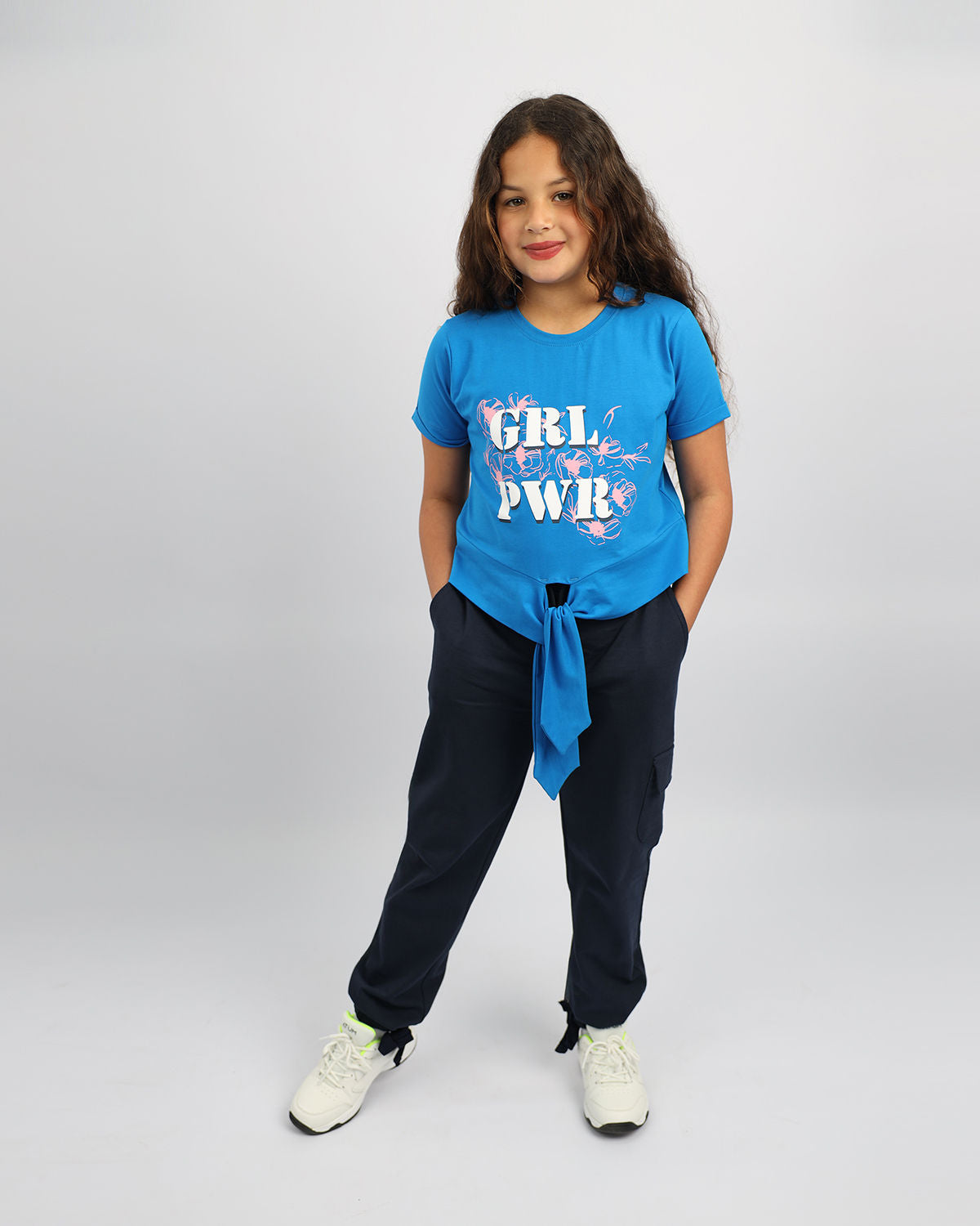 Girl's Basic Navy Sweatpants-Atum -12143669