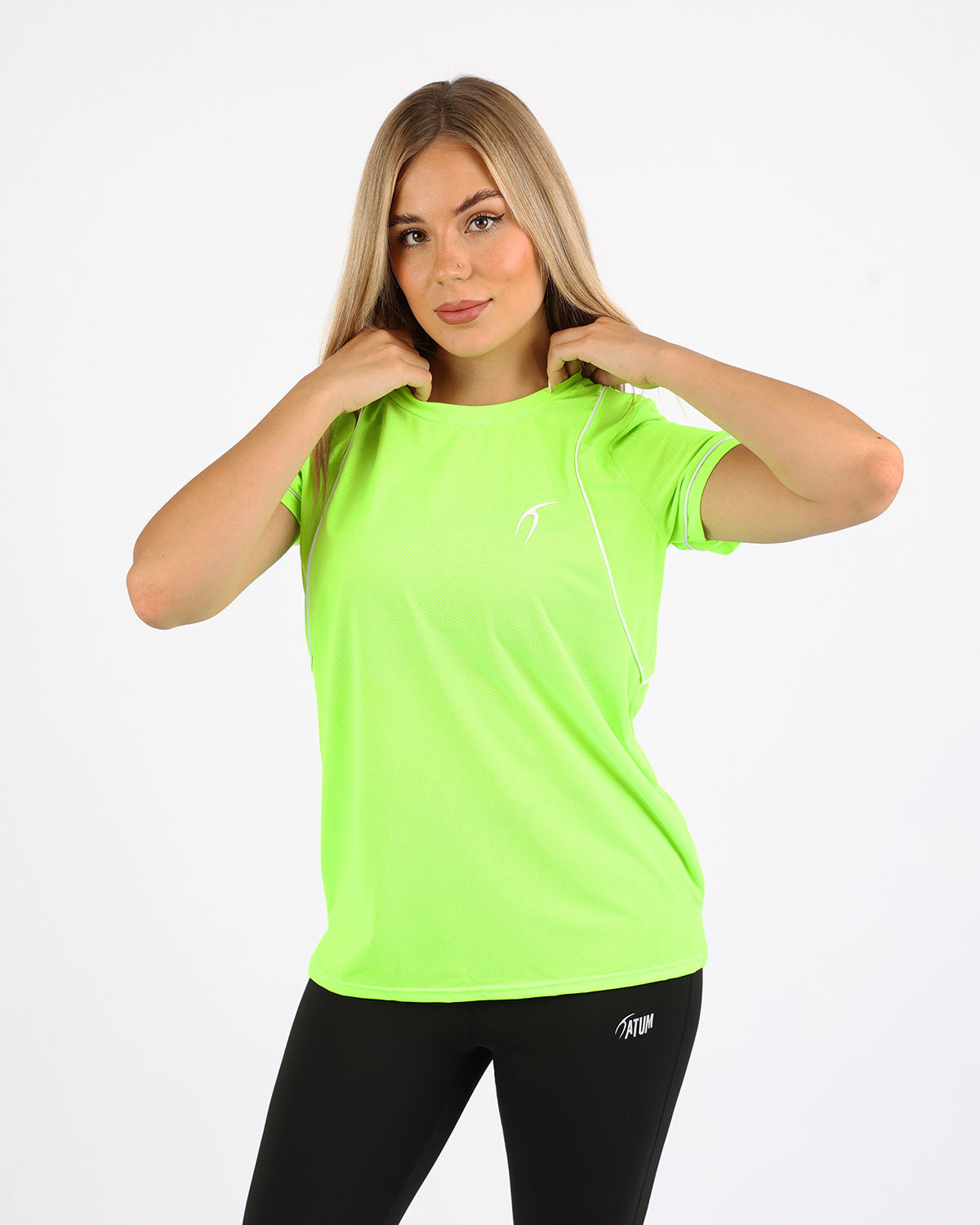 Short-Sleeve Breathable Lime Green Mesh Top-Atum -50806285