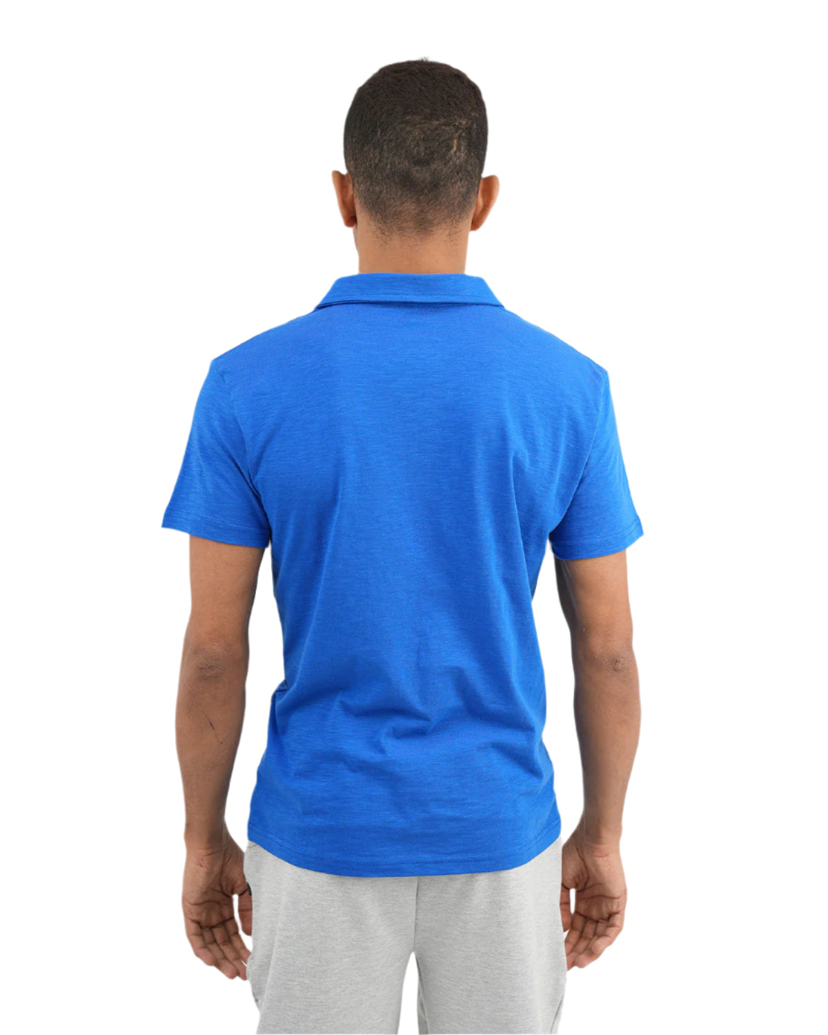 Comfort Slub Blue Polo Shirt-Atum -55234522