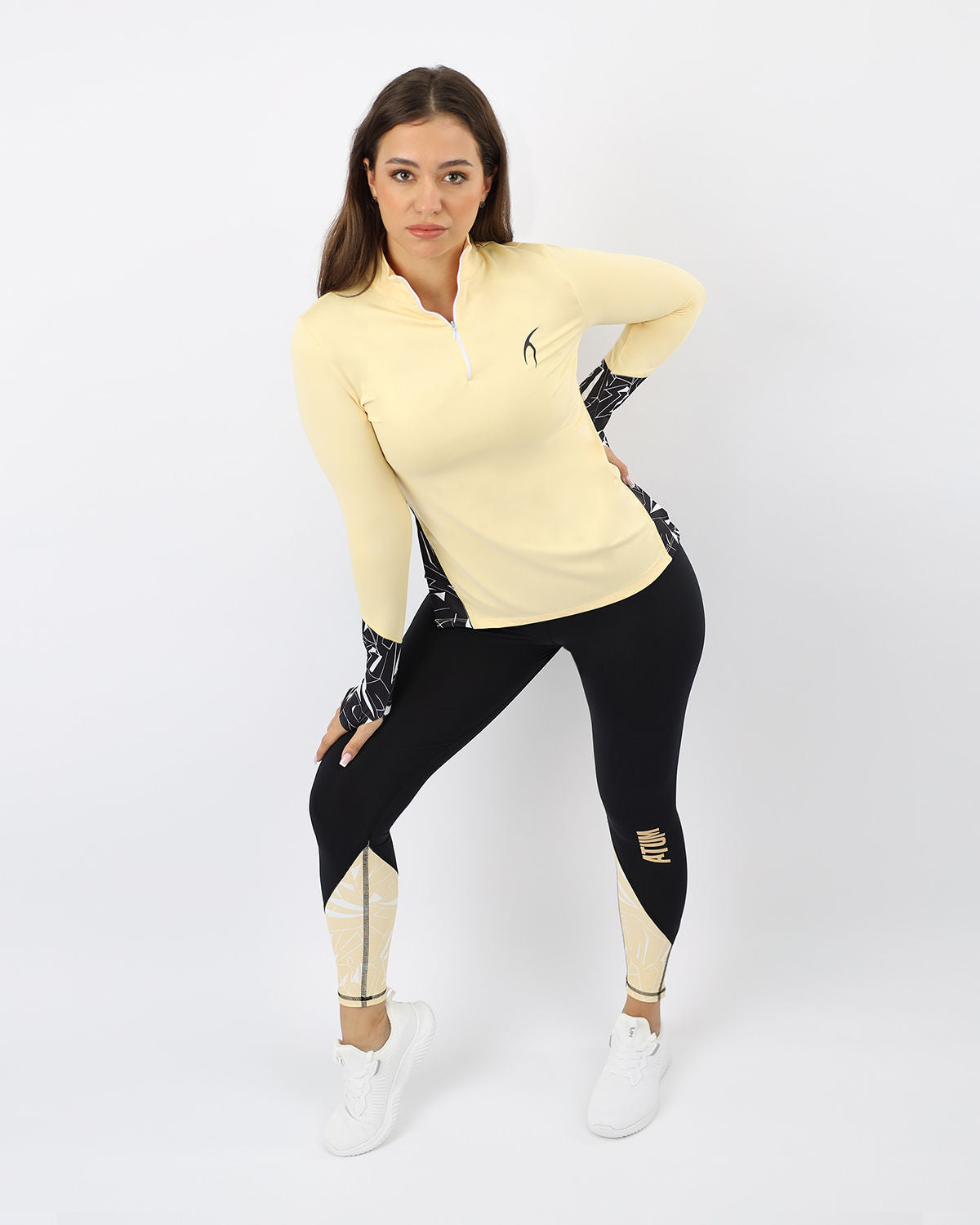 Printed Women's Black Leggings-Atum -91366758