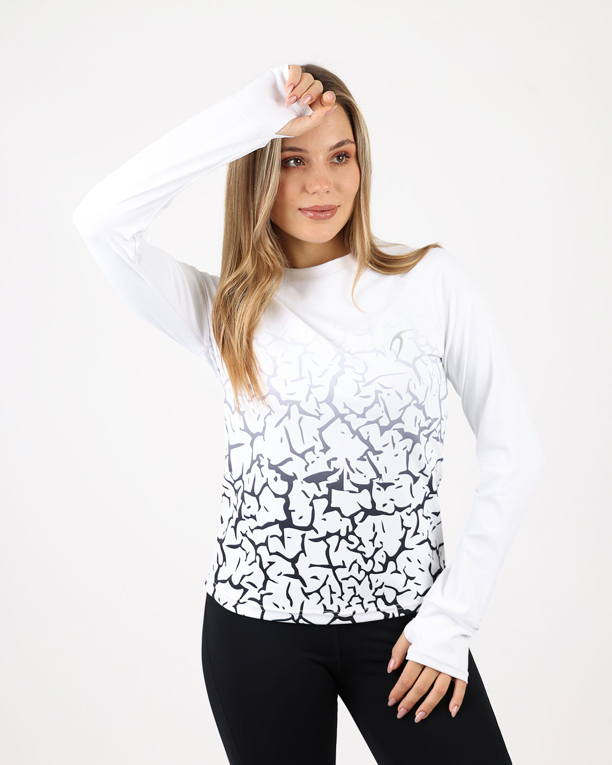 Graffiti Long-Sleeve White Shirt-Atum -84064201