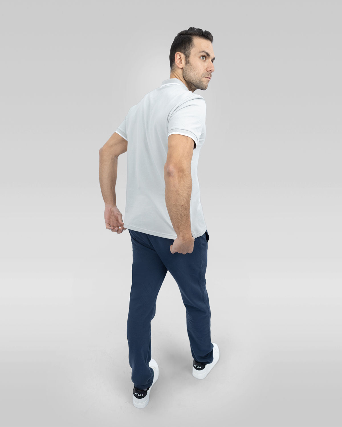Men's Gray Polo Shirt-Atum -13498323