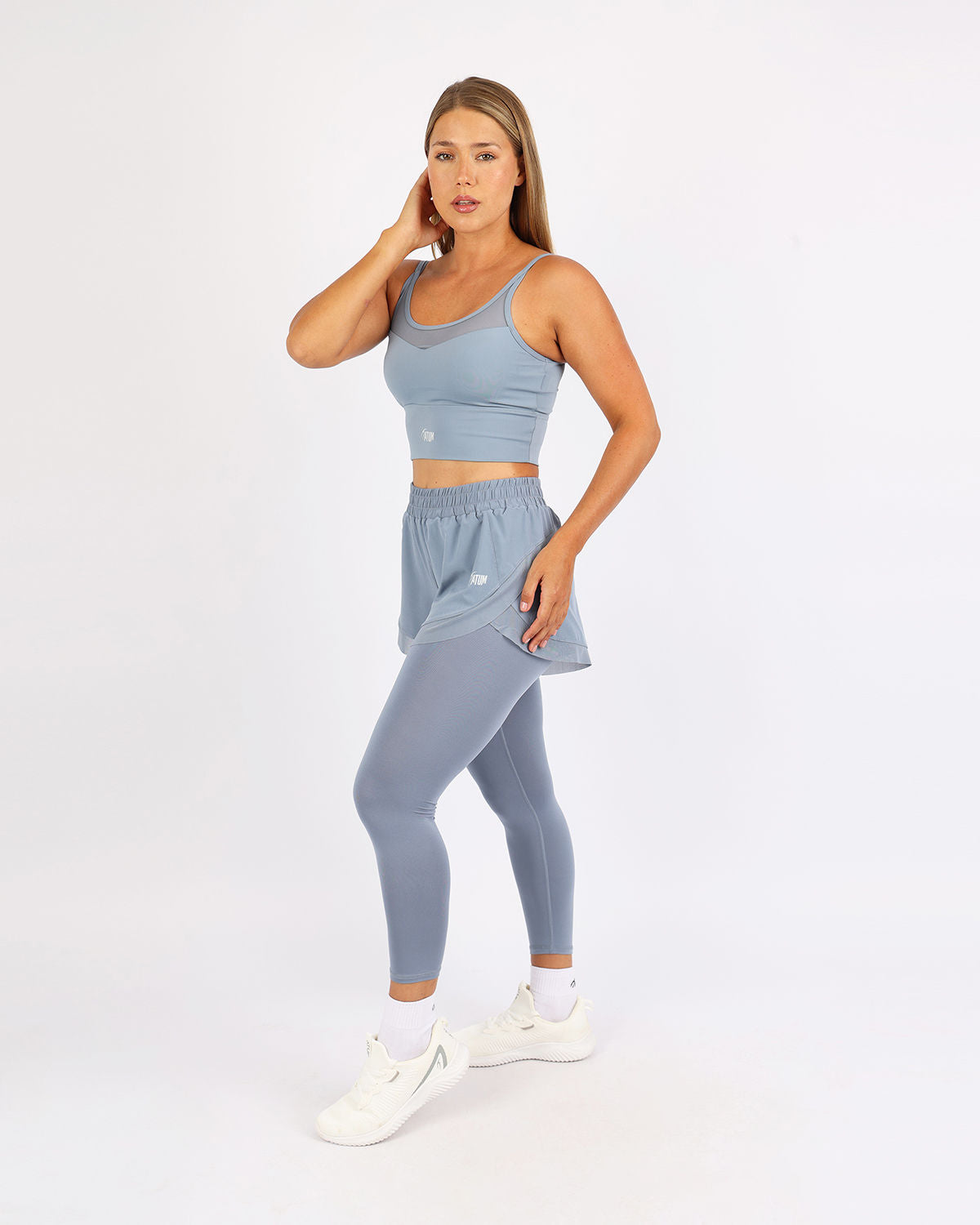 Pocket Wave Skort Light Blue Leggings-Atum -93026957