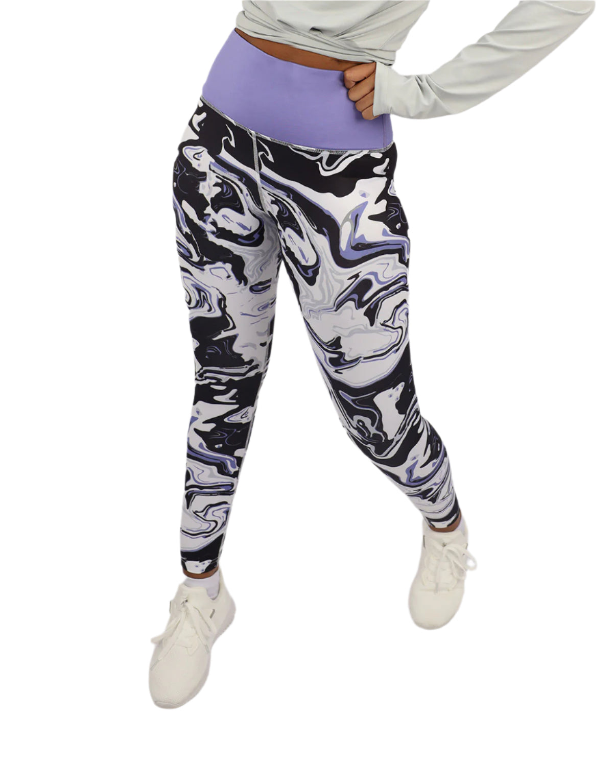 Blooming High Waist Purple Leggings-Atum -16970498