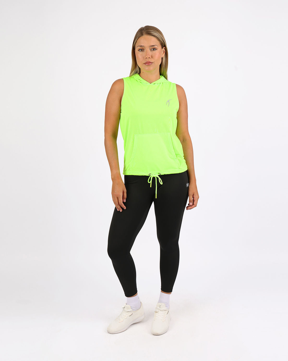 Sleeveless Breathable Lime Green Women's Hoodie-Atum -89902435