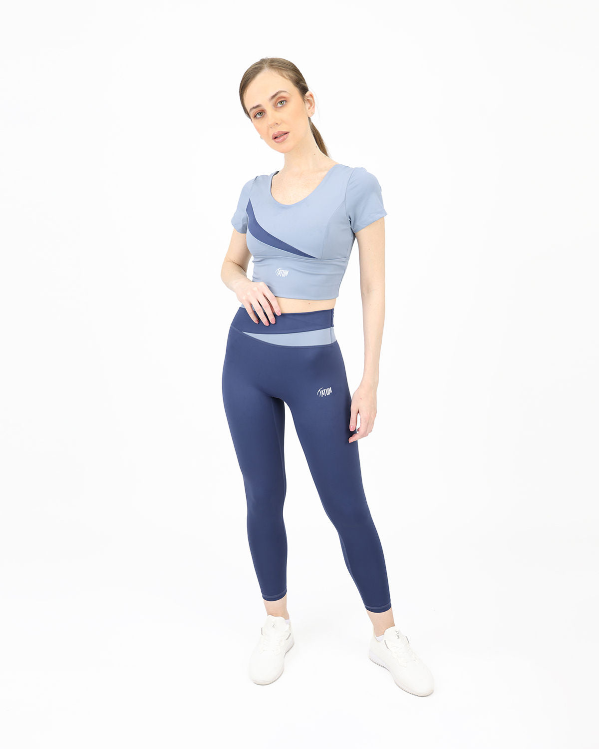 Asymmetric Crossover Blue Top-Atum -9875171