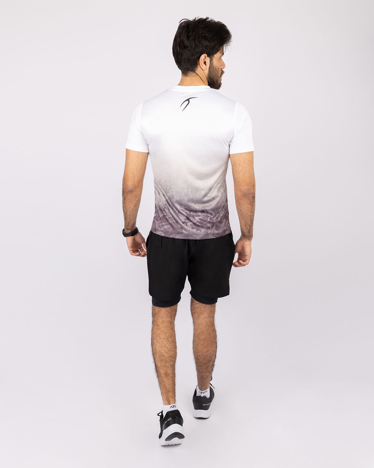 Round Printed Gray T-Shirt-Atum -91139282