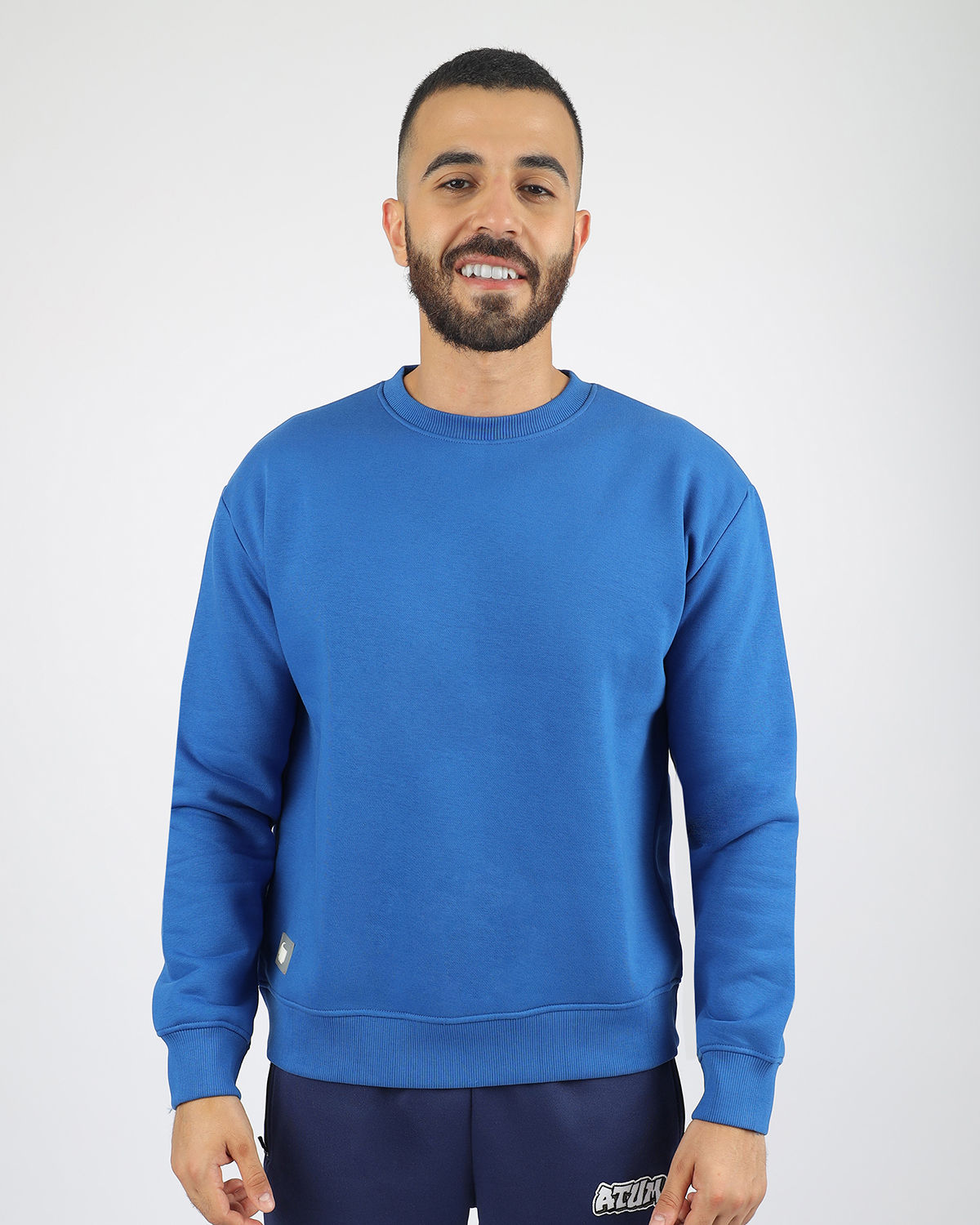 Men's Blue Sweatshirt-Atum -95985366