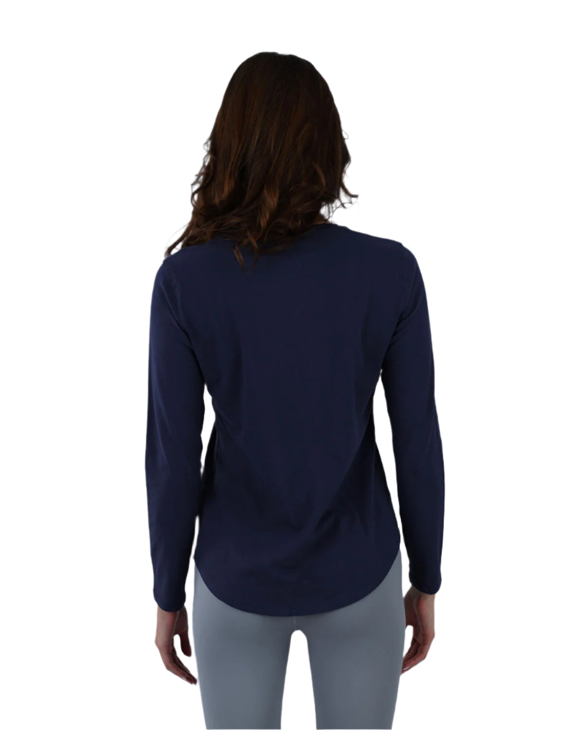 Basic Long Sleeve Navy T-Shirt-Atum -35078915