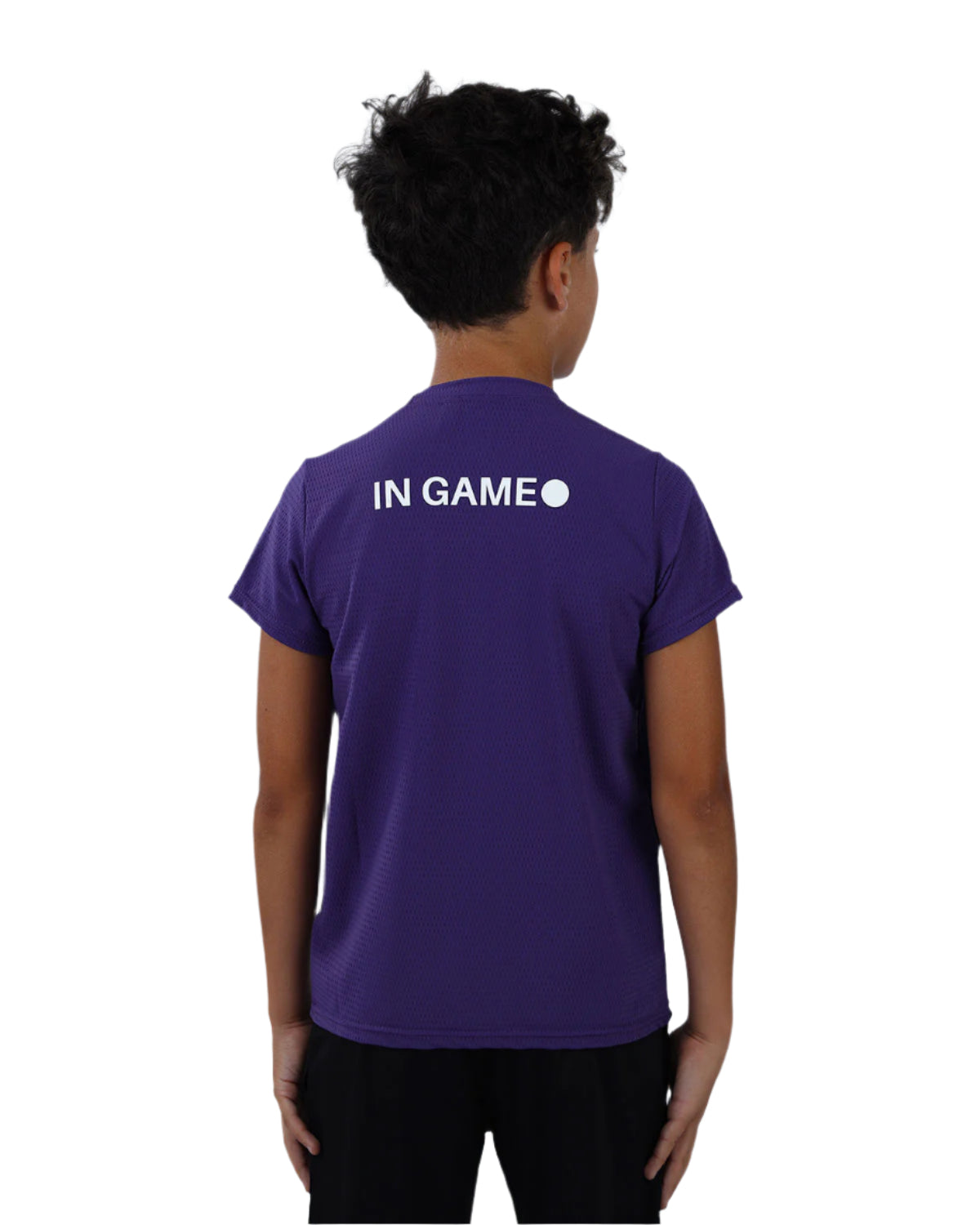 Crew Neck Short Sleeve Purple Breathable Top-Atum -33929291