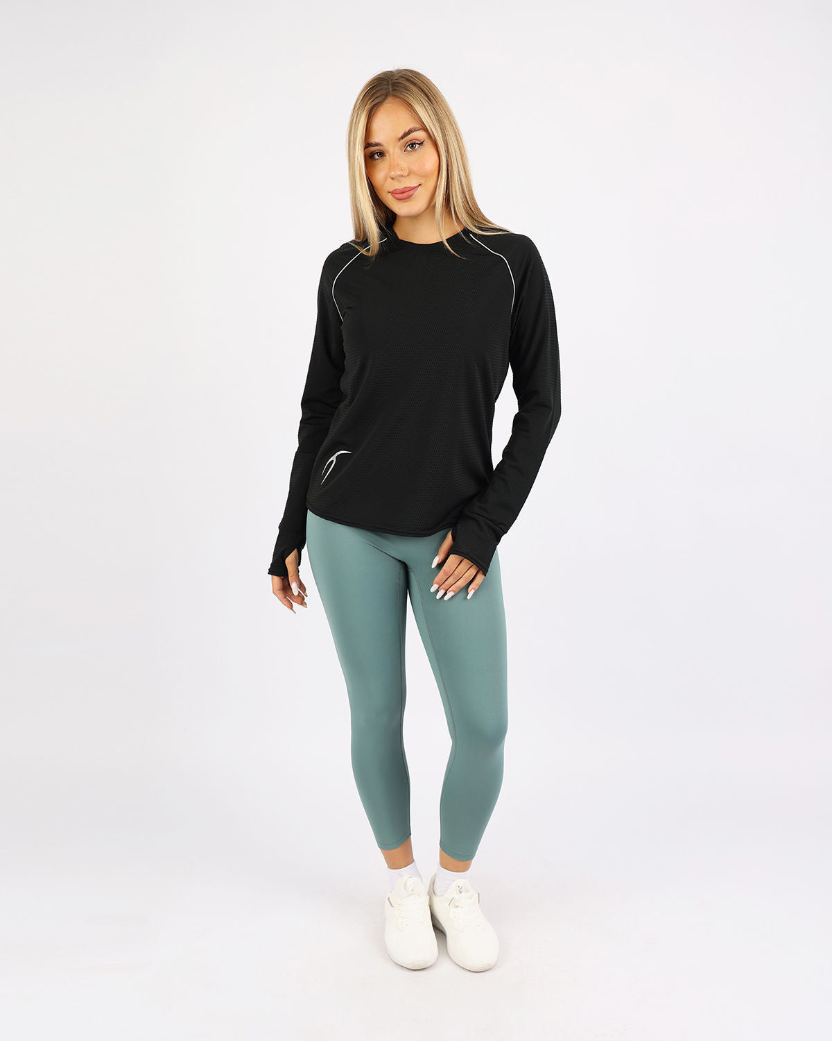 Long-Sleeve Training Black Top-Atum -96237182