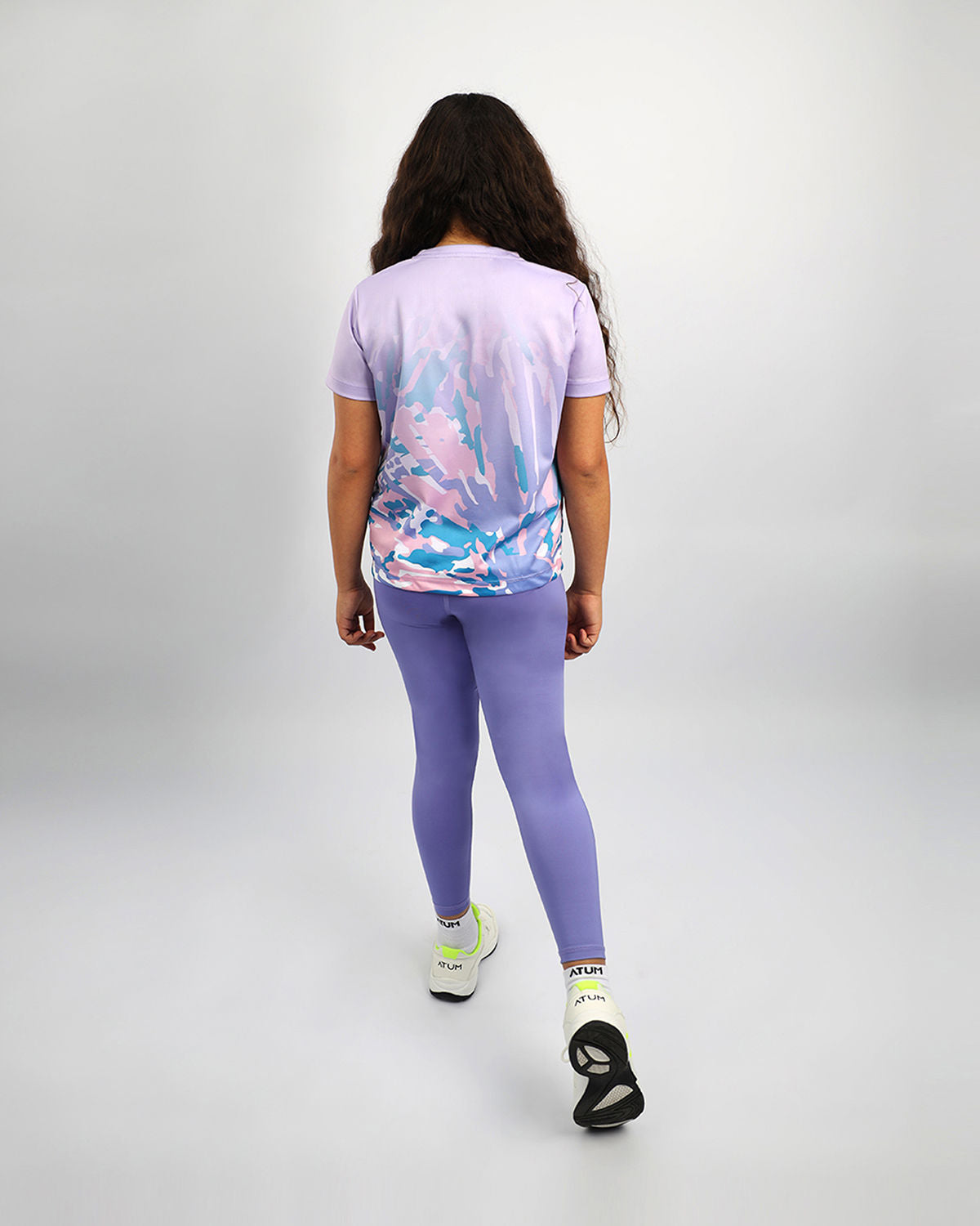 Girl's Floral Purple Leggings-Atum -71912445