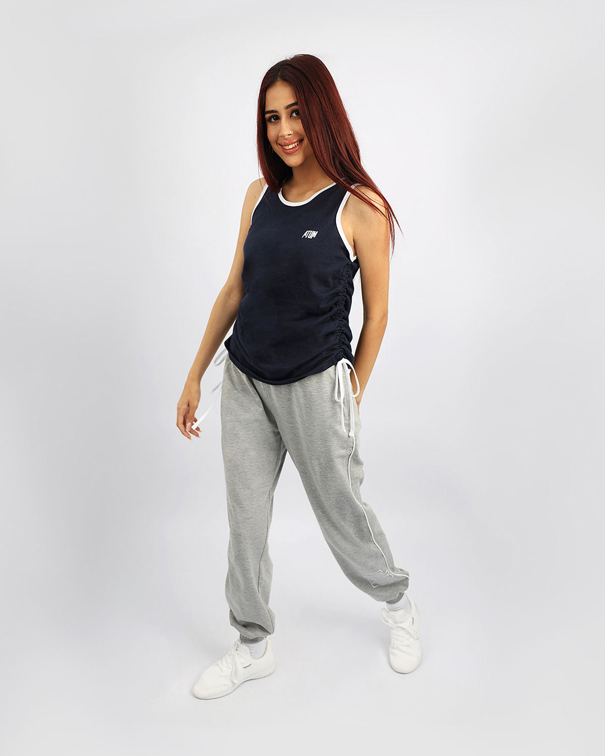 Women's Essential Gray Sweatpants-Atum -47400266