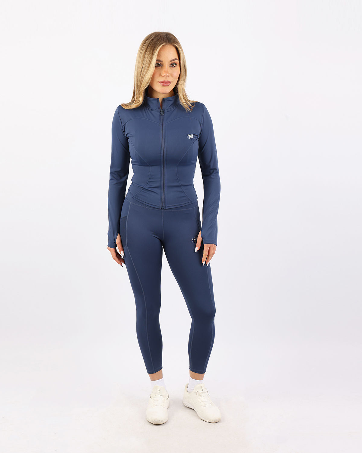 Pocket Flex Capri Navy Leggings-Atum -77005808
