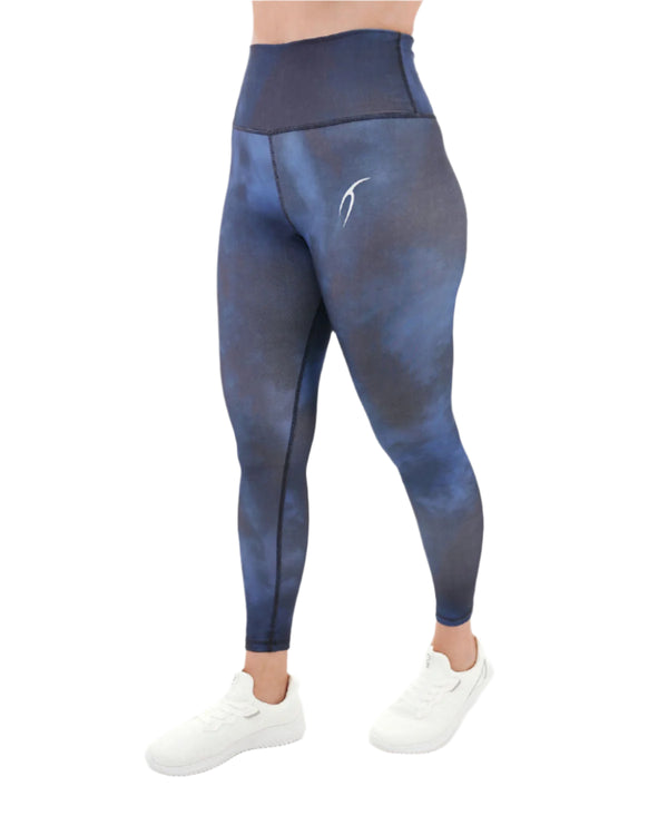 Yoga Printed Navy Leggings-Atum -92676733