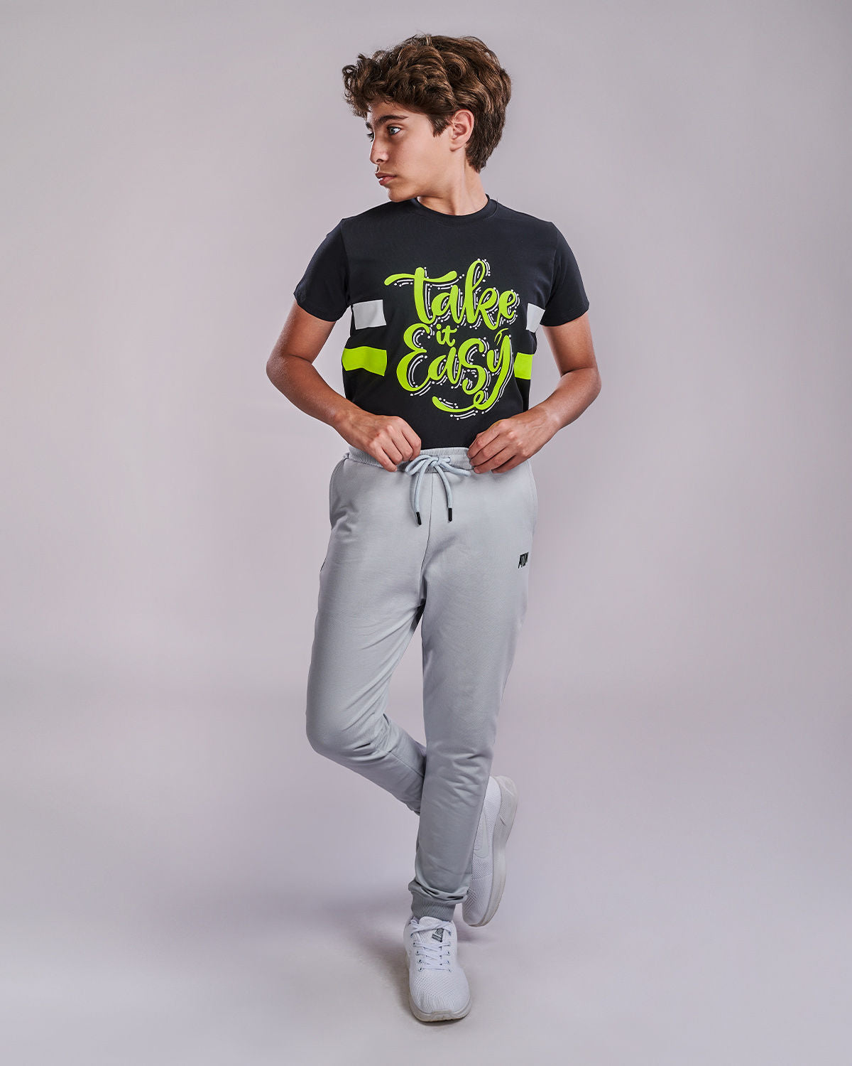 Boy's Sportive Gray Sweatpants-Atum -73761553
