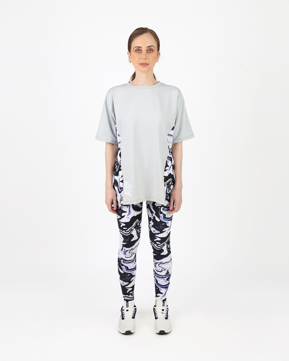 Women's Oversized Gray T-Shirt-Atum -33899890