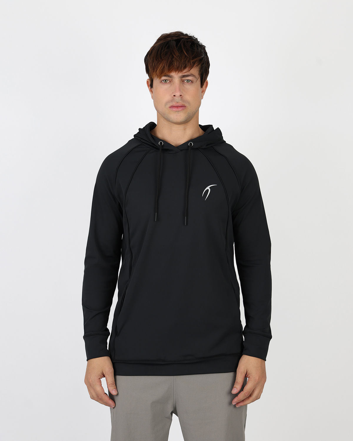 Long-Sleeve Training Black Hoodie-Atum -47693564
