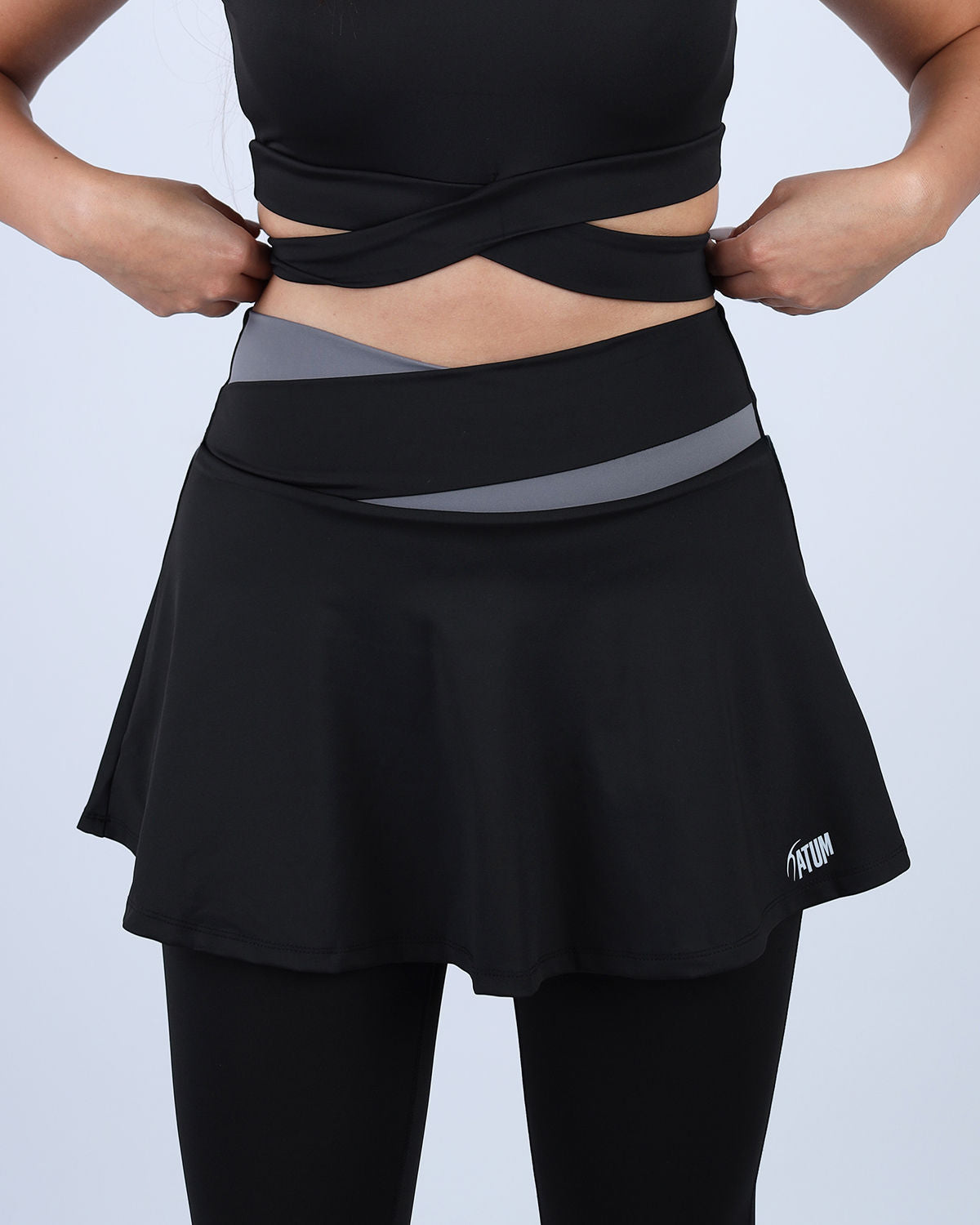 Flexi Flair Skirted Black Leggings-Atum -44748119