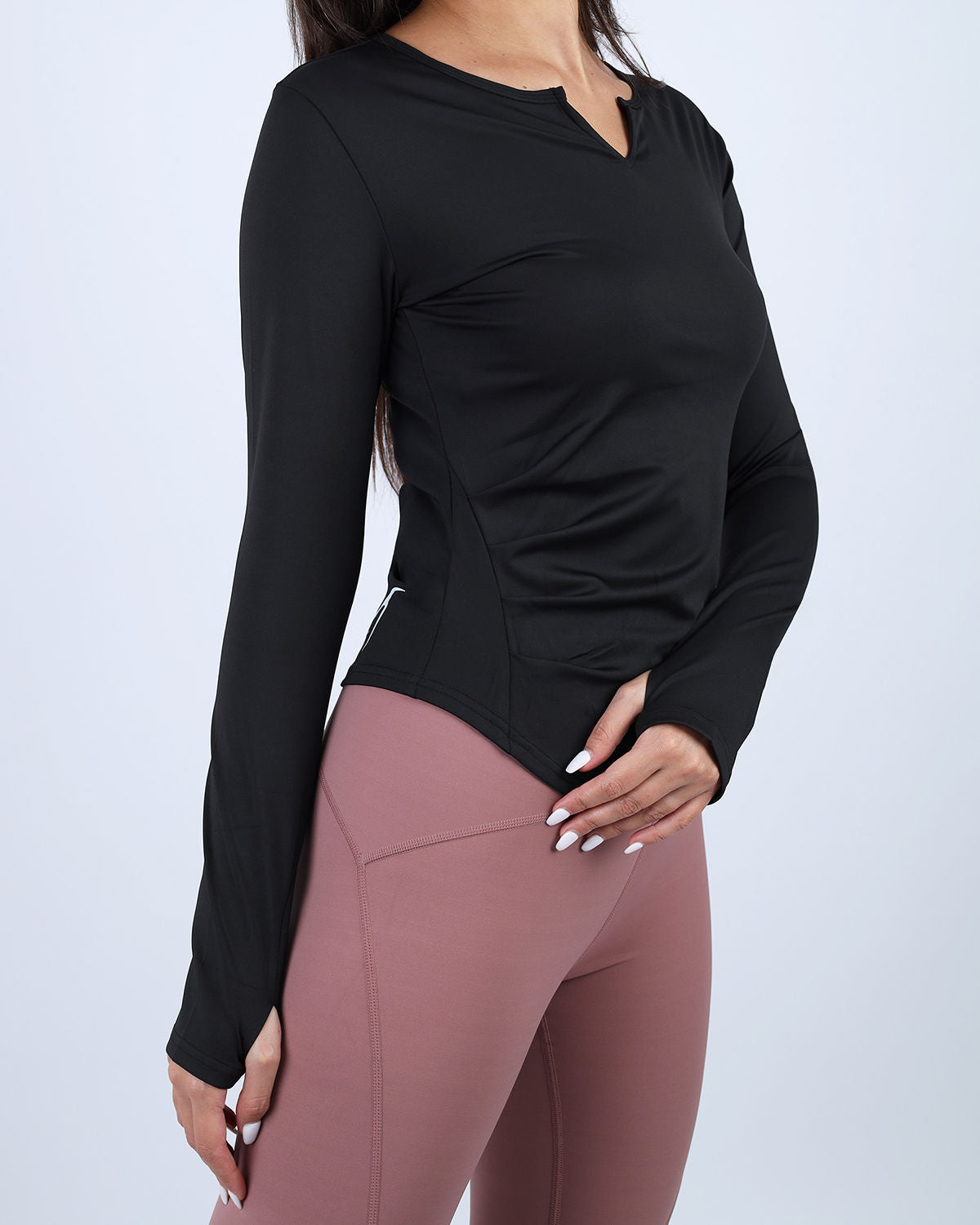 Elegance Women's Black Long-Sleeve Top-Atum -23922278