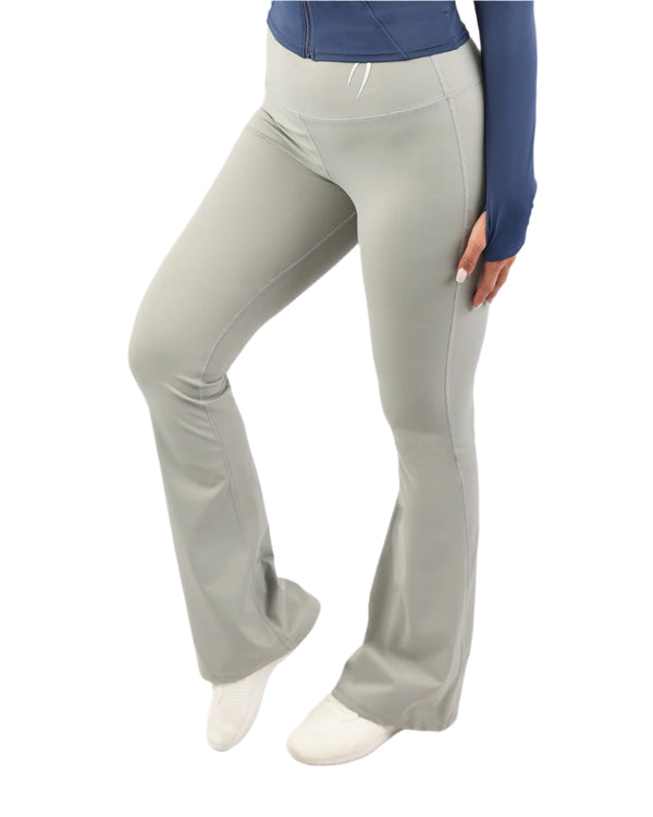 High-Rise Wide Leg Gray Leggings-Atum -35055276
