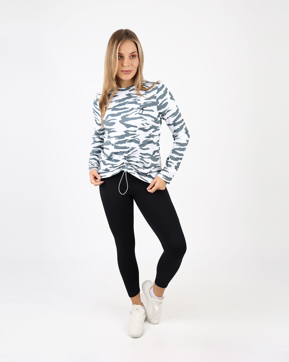 Cinchable Long-Sleeve Gray T-Shirt-Atum -16648116