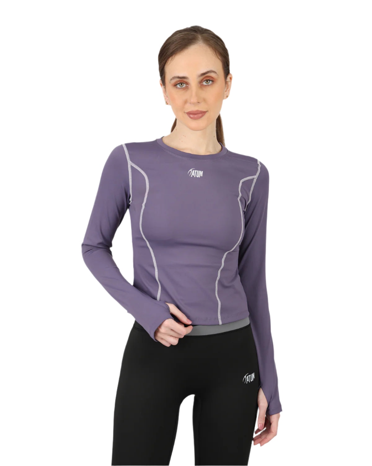 Streamline Long Slevess Women's Violet Top-Atum -42590957