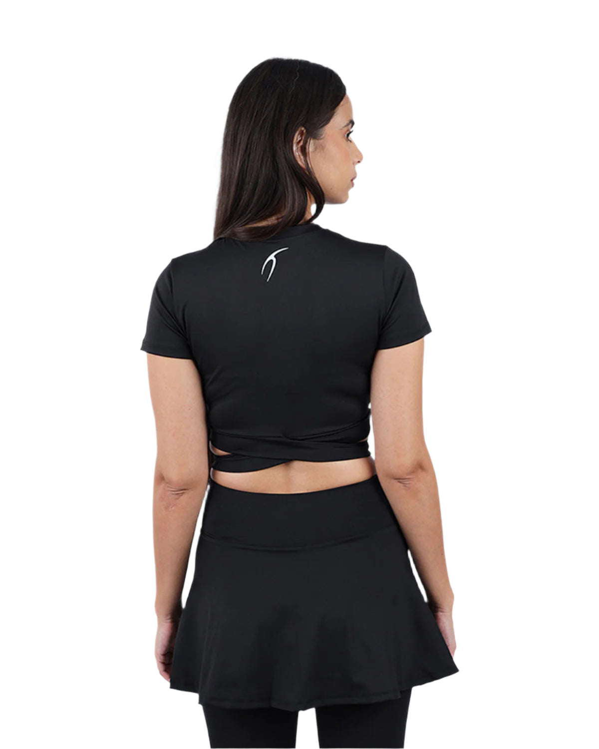 Twisted Short Sleeves Black Crop Top-Atum -40139291