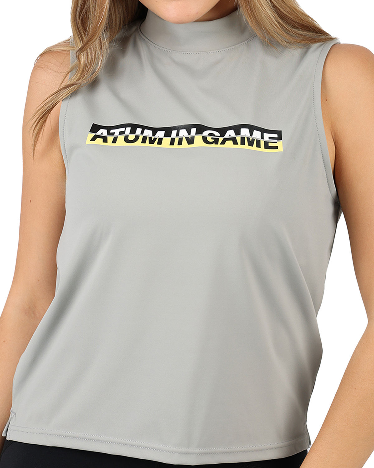 Sleeveless Training Gray Tank Top-Atum -45356246