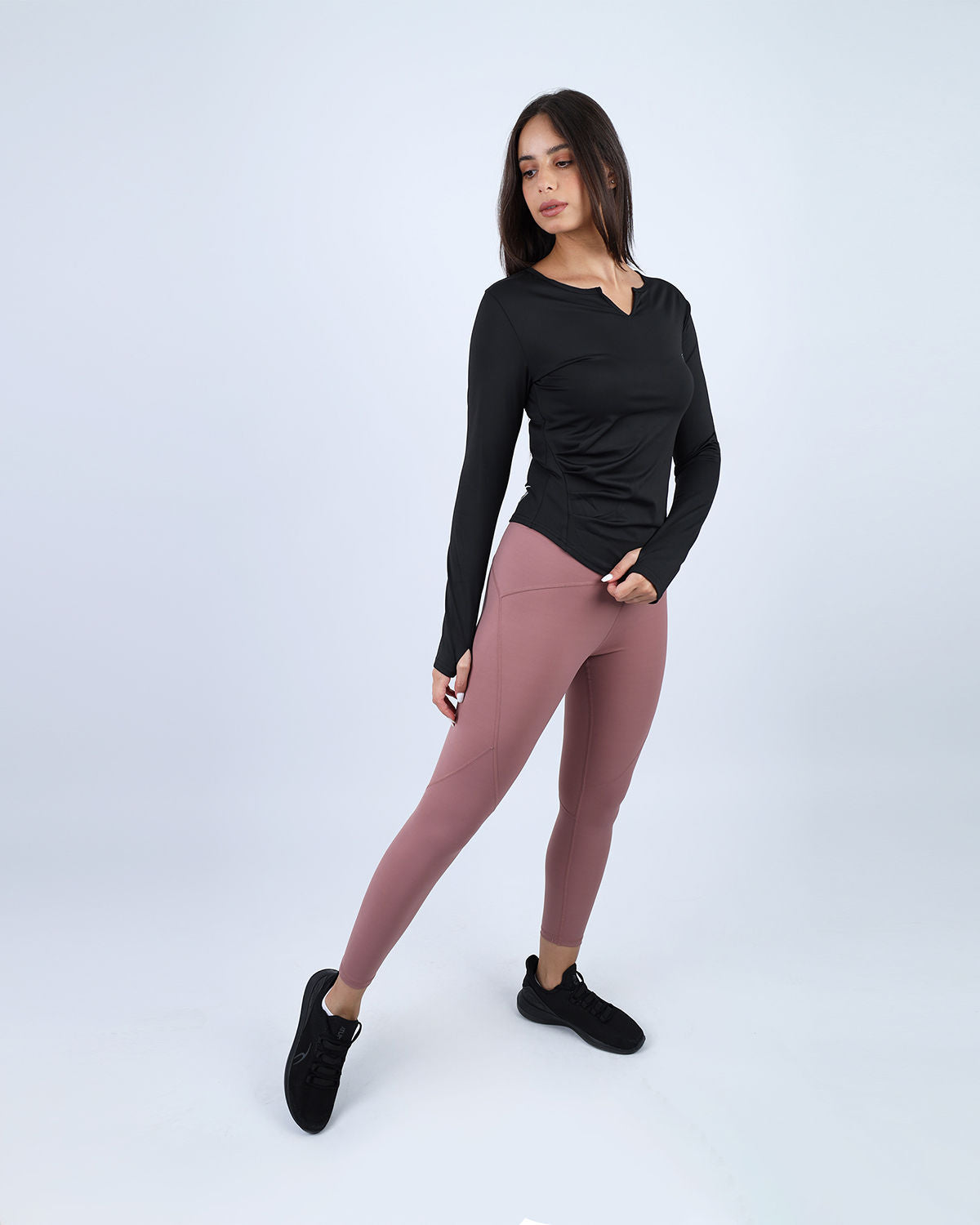 Elegance Women's Black Long-Sleeve Top-Atum -92566239