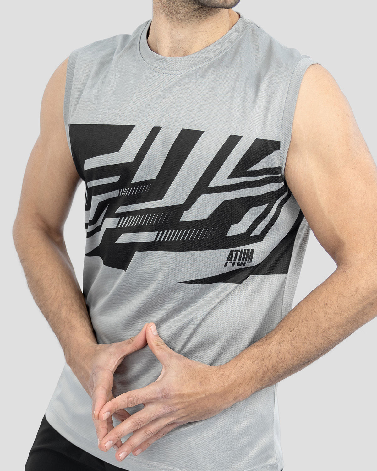 Men's Printed Gray Tank Top-Atum -8634453