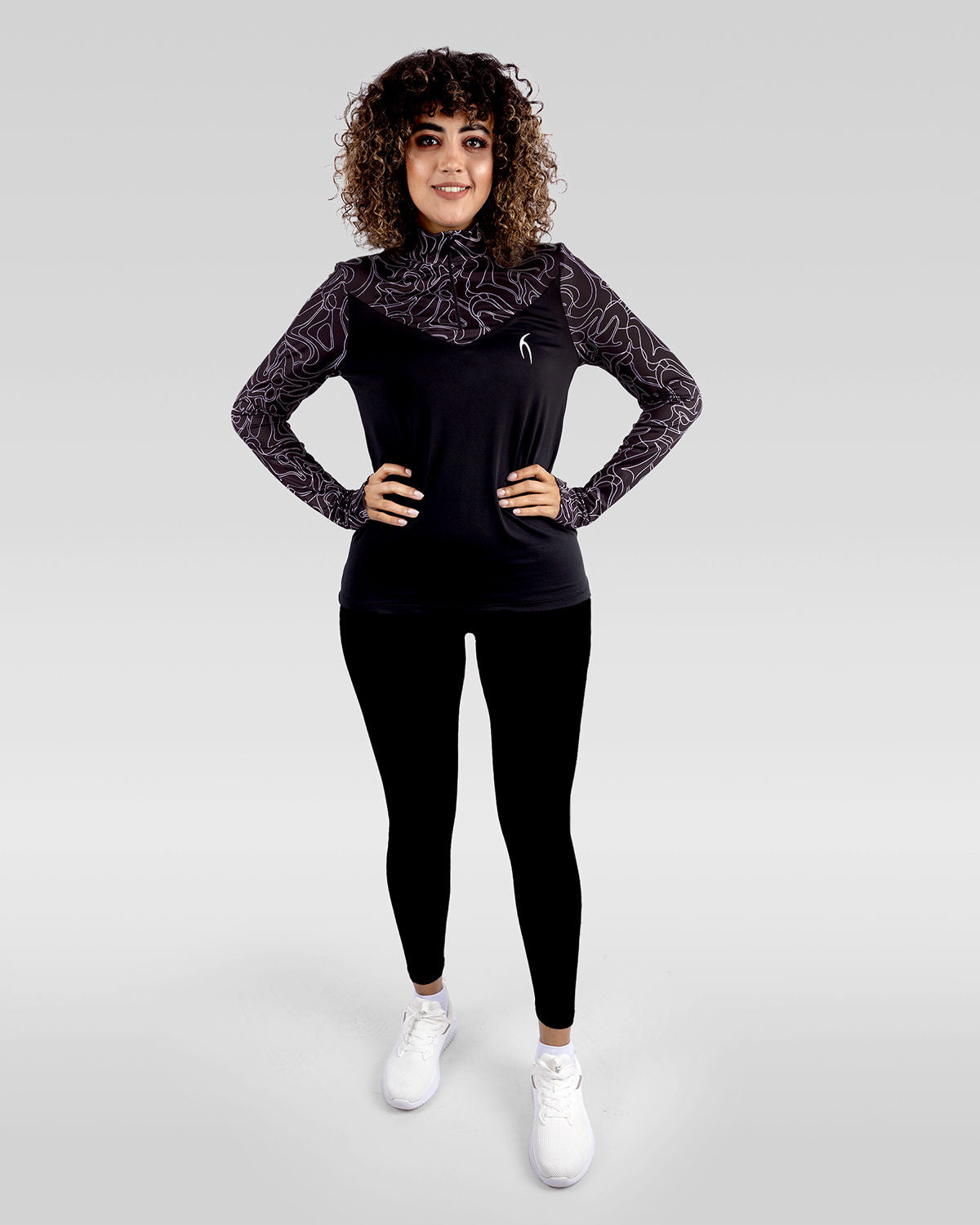 High-Neck Limitless Black Top-Atum -55645386