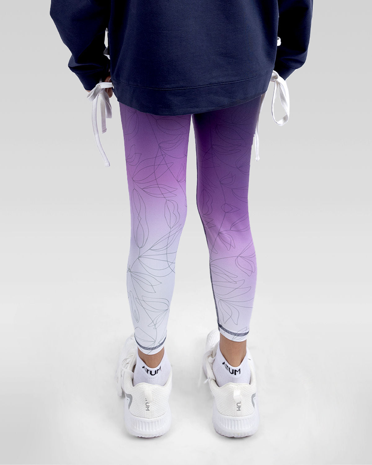 Printed Girl's Navy Leggings-Atum -20912371